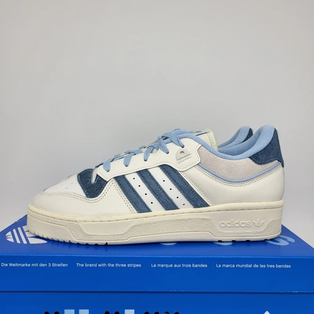 New Adidas Rivalry Low 86 'Off White Clear Sky Pony-Hair' Men's Shoes Size 10 - Picture 1 of 9